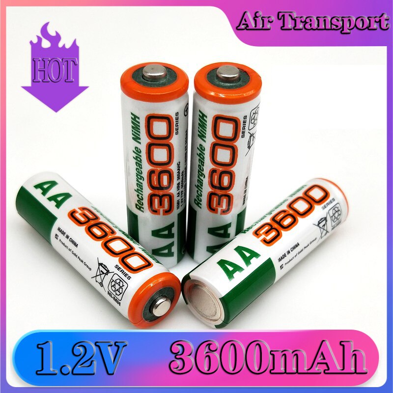 AA 1.2V Ni-MH 3600mAh Rechargeable Battery used in digital cameras, wireless mice, remote controls, toys, electronic scales, etc