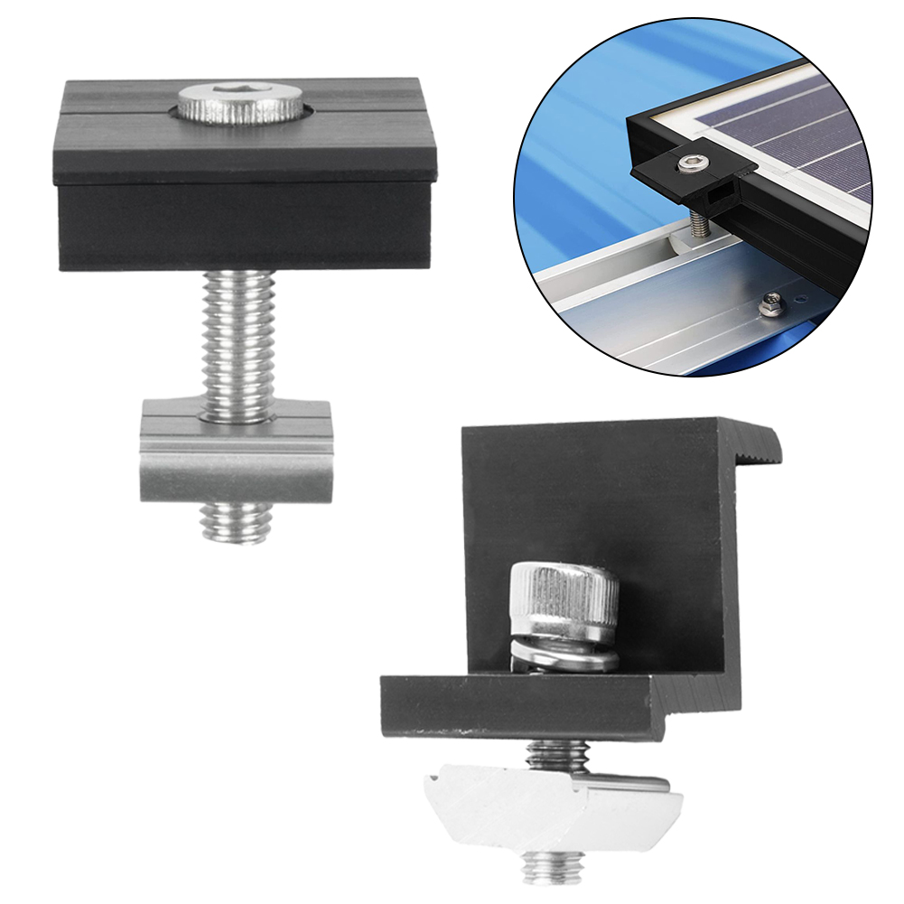 Solar Panel Mounting Fixing Clamp PV End Clamp Middle Clamp Mounting 30mm/35mm PV Panel Clip For Solar Panel