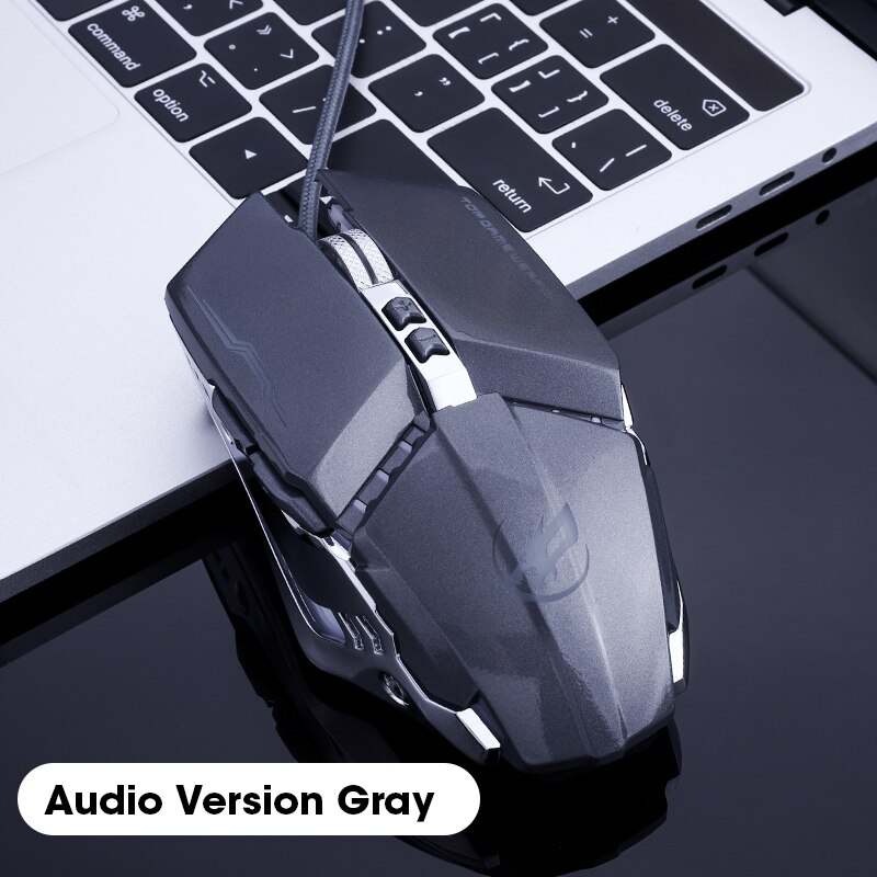 Niye Gaming Mouse Gamer 4800DPI Wired USB Ergonomic Mouse Colorful Led Mause Computer Mouse Optical PC Mice Backlight for Laptop: Gray