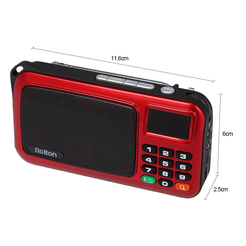 FM Digital Radio Portable USB Computer Speaker HiFi Stereo Receiver Flashlight LED Display Support TF Music Play