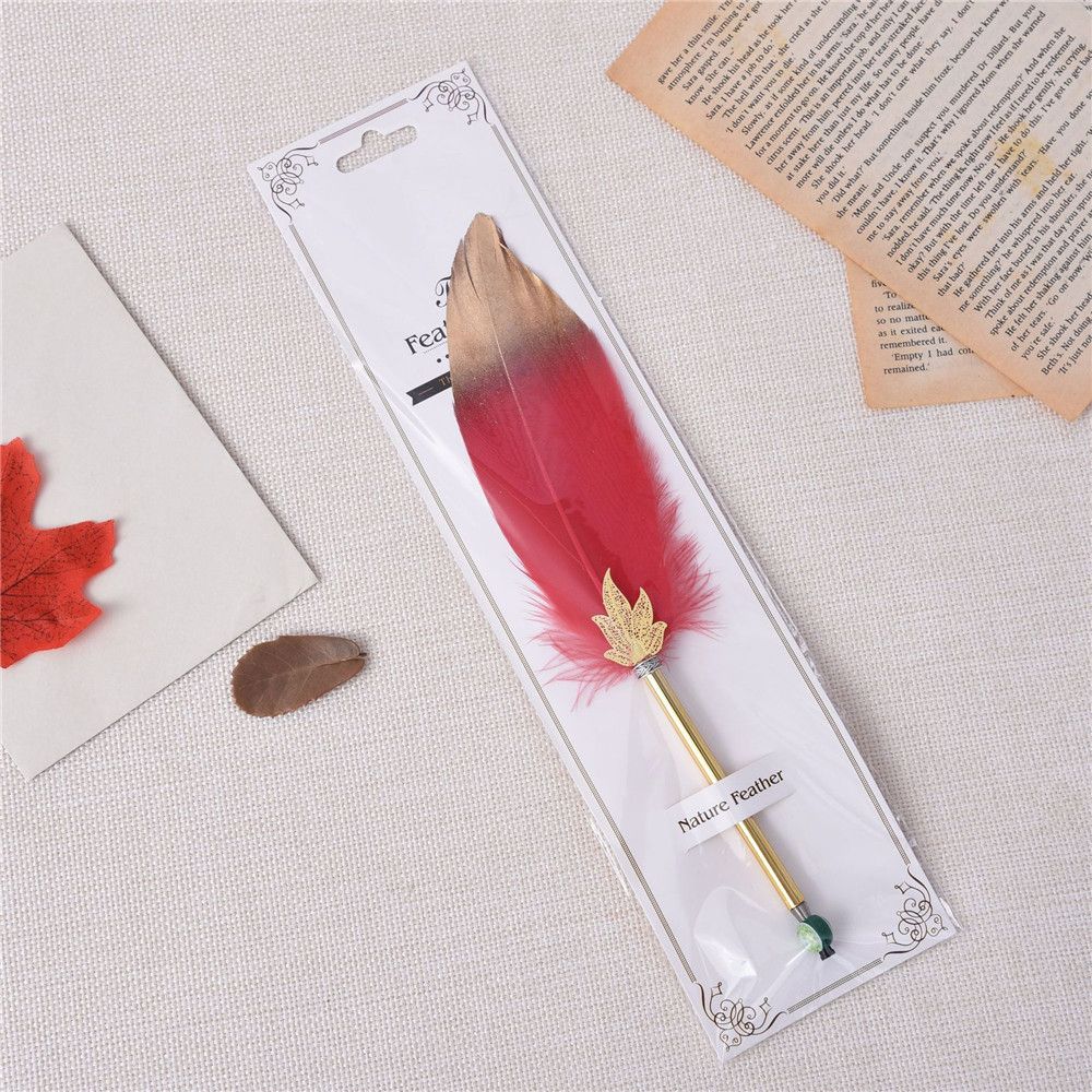 1 Pc Gouden Veer Balpen Kawaii Student Schrijven Pen Creatieve Elegante Bruiloft Handtekening Pen Verjaardag Kerstcadeaus