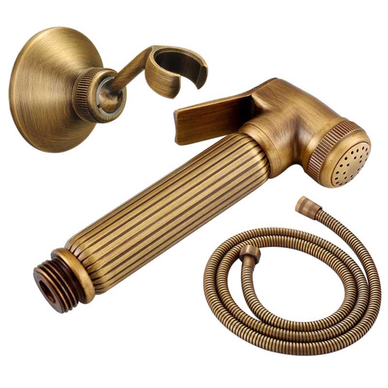 Antieke Messing Handheld Bidet Spuiten Douche Set Koperen Bidet Sproeier Lanos Wc Bidet Kraan Toilet: 3