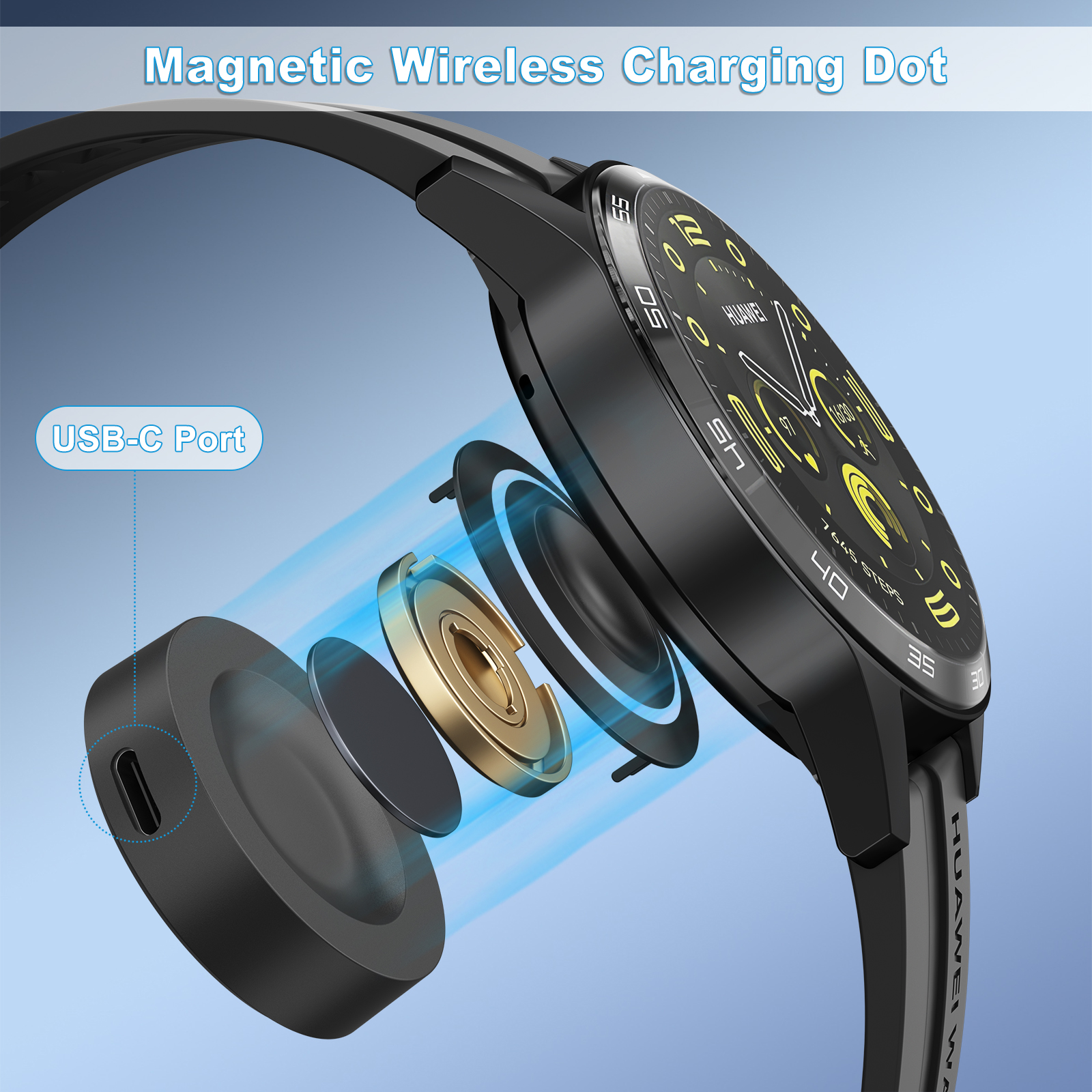 Magnetische oplader voor Huawei Watch GT 4 3 Pro/GT 3 Pro/GT 3 SE/GT 2 Pro ECG/GT Runner Cyber Single Head Charger Dock Geen kabel