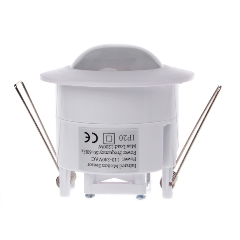 110-240V Ac Mini Verstelbare 360 Graden Plafond Pir Infrarood Body Motion Sensor Detector Lamp Licht Schakelaar Wit