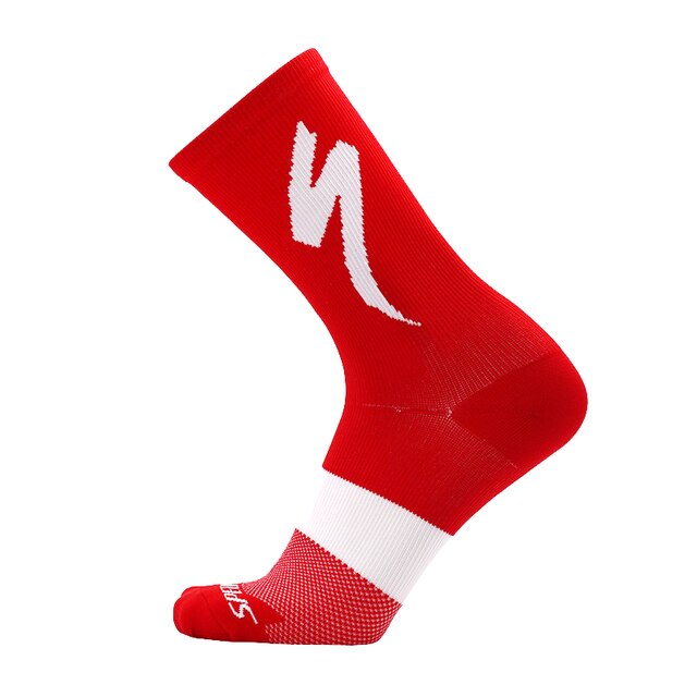 Brand Sport Cycling Socks Outdoor Men Women Running Basketball Climbing Socks: S- red