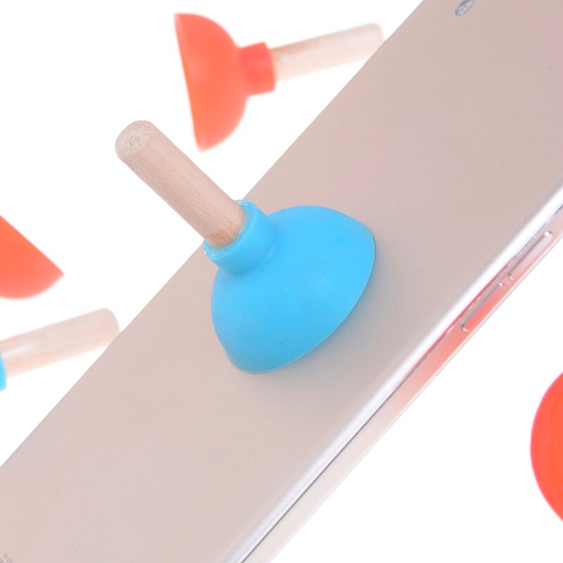 2PCS Funny Mini Pumping Toilet Phone Sucker Stand Toys For Children Kids Adult Fun Plunger Holder For Cell Phone