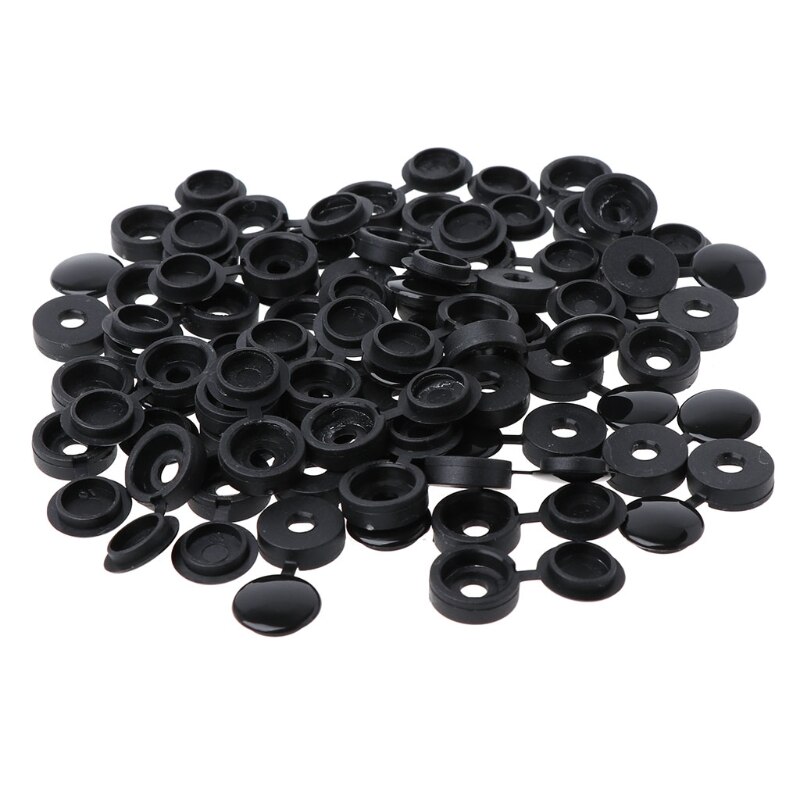 50Pcs Hinged Plastic Screw Cover Fold Cap Button For Furniture Decorative Cover N84F