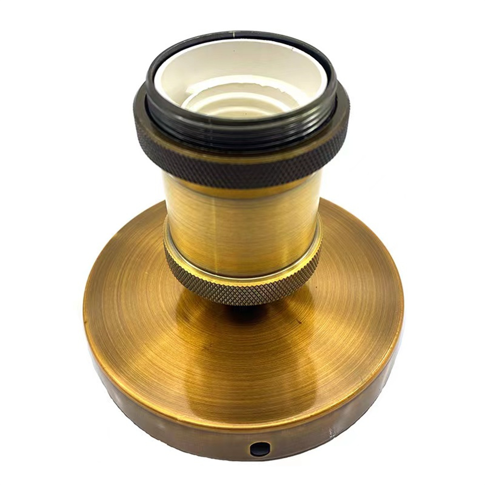 SEAFRONT Douille De Lampe Vintage E26 E27 Patine Dorée - Support Plafonnier Rétro Pour Ampoules - Élégance Pour Cuisine, Chambre & Salon