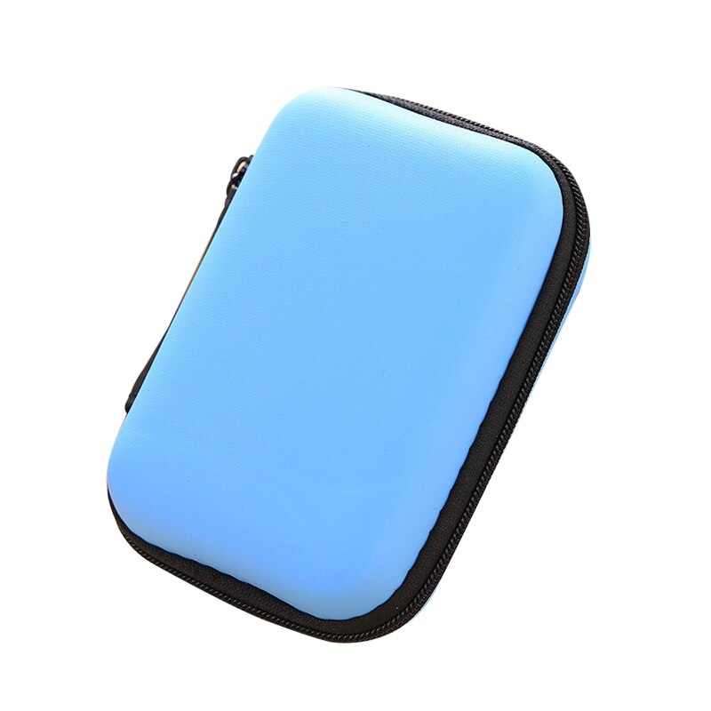 Women Men Coin Purse Bag Portable Rectangle Storage Key Wallet Children SD Cards Storage Box Headphone Storage Box for Girls: Blue