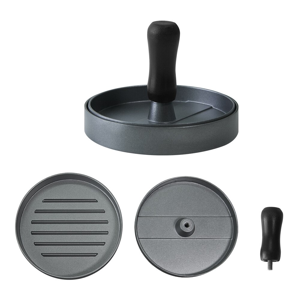 1 set rund hamburgerpress aluminiumlegering non-stick 11 cm hamburgare kött nötkött bbq grill hamburgerpress biffmaskin form idealisk: Default Title