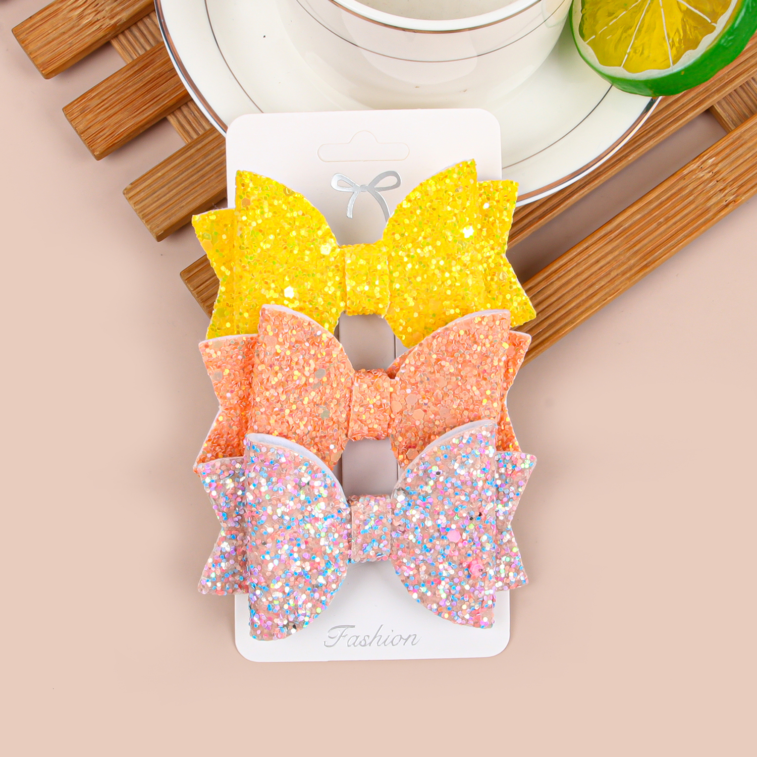 3 uds lazos coloridos para el cabello con Clips lindos 3 ''pelo brillante Bws pasadores de horquilla Clip para el cabello accesorios para el cabello para niños: Rosa