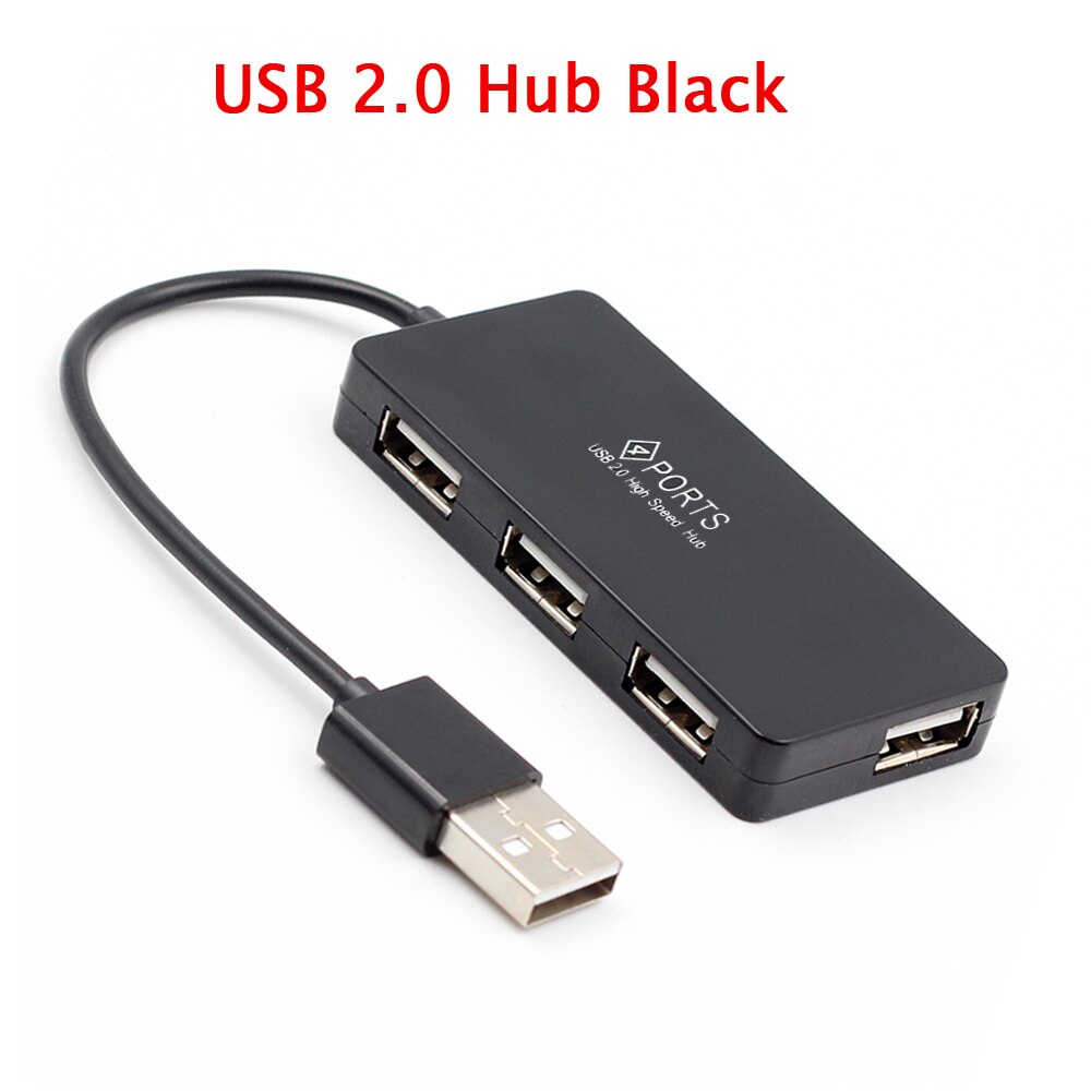 1pc High Speed USB 2.0/3.0 HUB Multi USB Splitter 4 Ports Expander Multiple USB Expander Computer Accessories For Laptop PC: USB 2.0 Hub Black