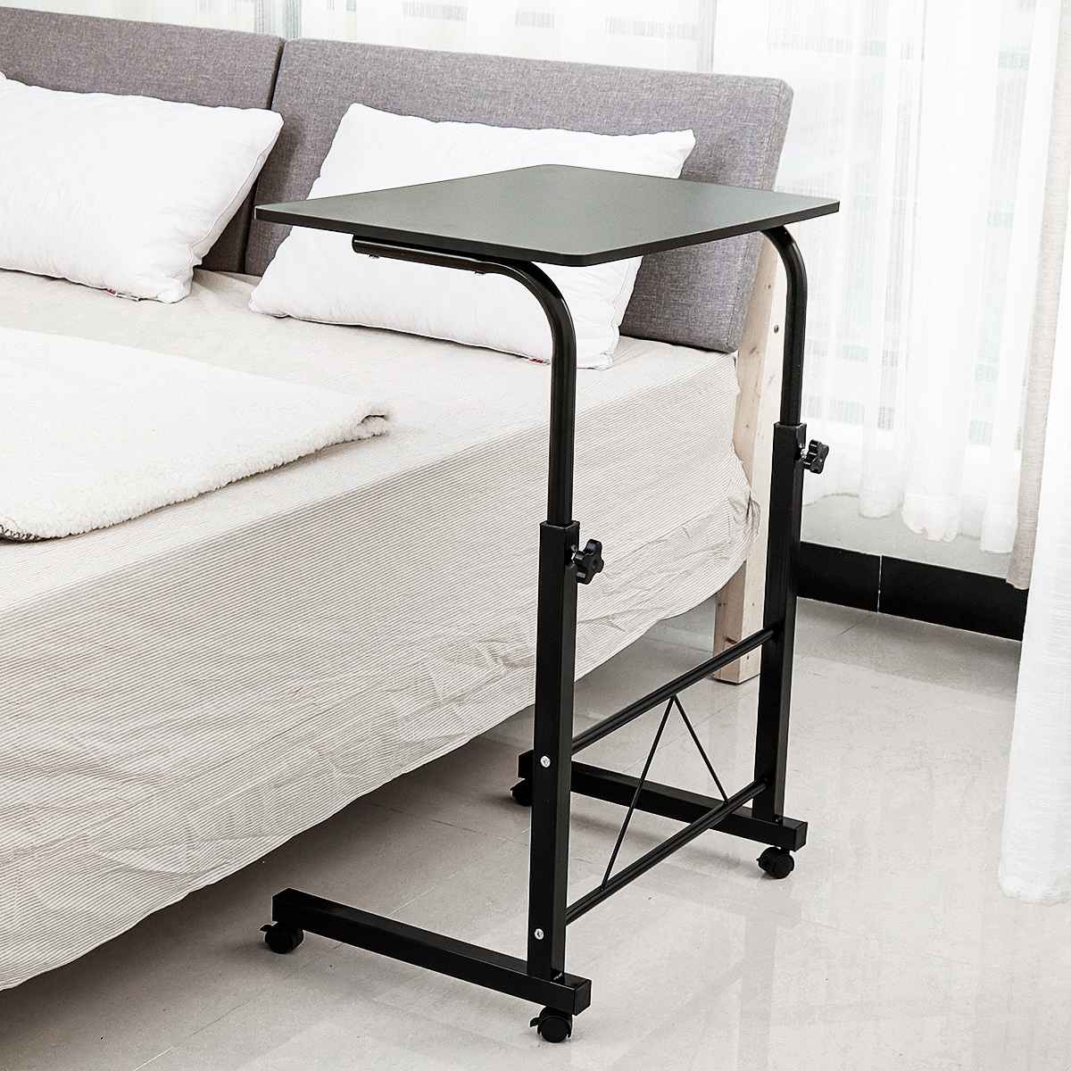 Removable Computer Desk Table Adjustable Portable Laptop Stand Desk Rolling Bedside Sofa Laptop Notebook Table Home Furniture: Black Willow