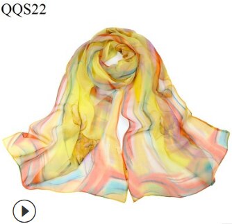 beach flower print Georgette chiffon scarf silk square hijab cool shawl ladies foulard femme Scarves hair bufanda mujer: 7