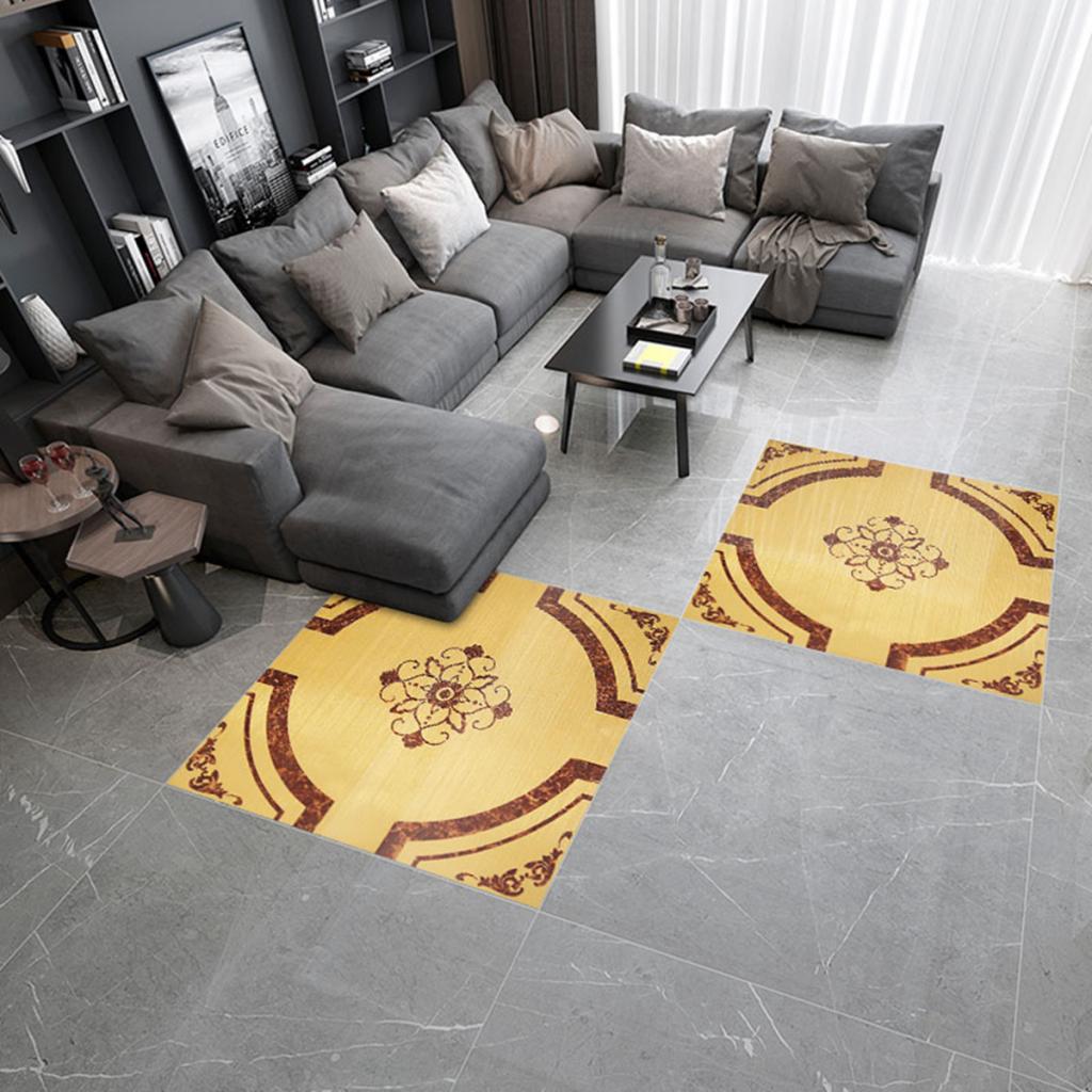 Removable Self Adhesive Floor Stickers PVC Brushed Gold