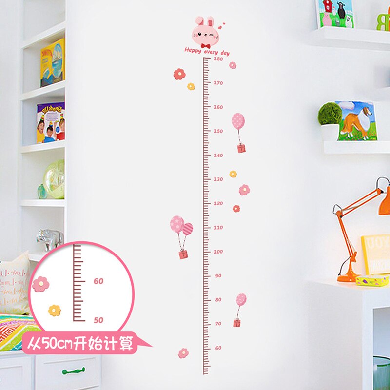 1PC Funny Cartoon Animal Music Child Growth Height Ruler Wall Sticker For Kids Room Bedroom Height Meter Stickers Room Decor