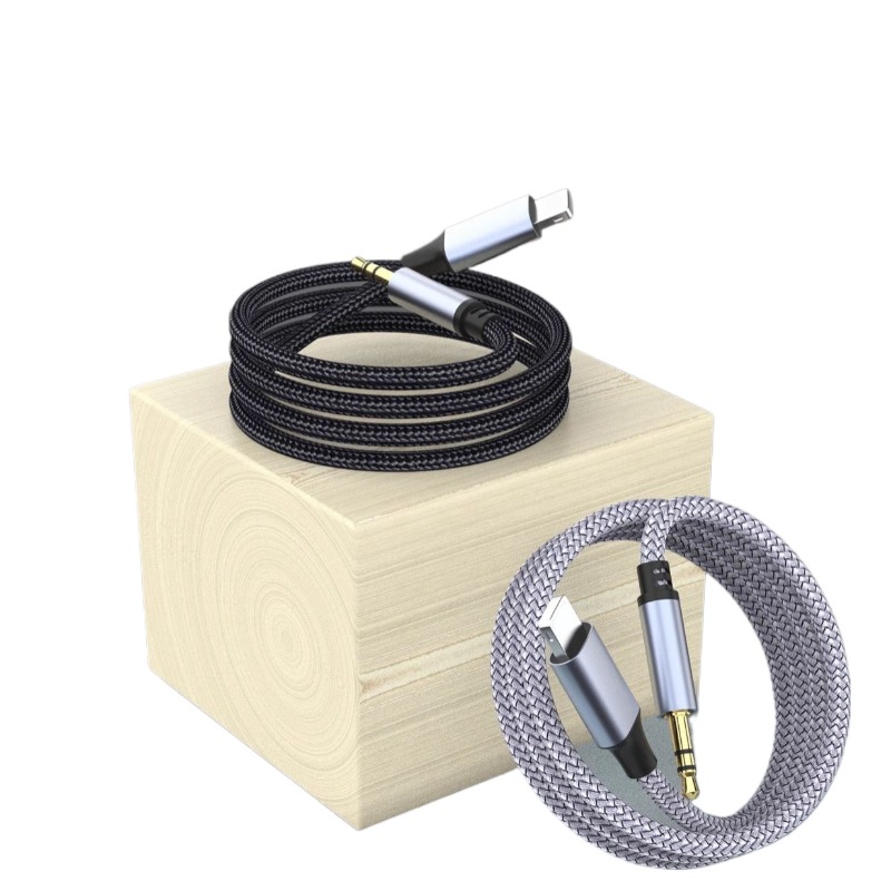 For iphone aux-ledning iphone 3.5mm hodetelefonlydkontakt aux-kabel biladapter for iphone 15 14 13 12 11 pro max xs xr  se 8 pluss