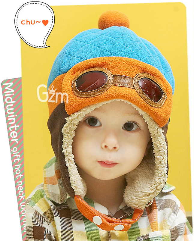¡Nueva ! Gorro de Aviador bonito grueso y bonito para niños de otoño e invierno
