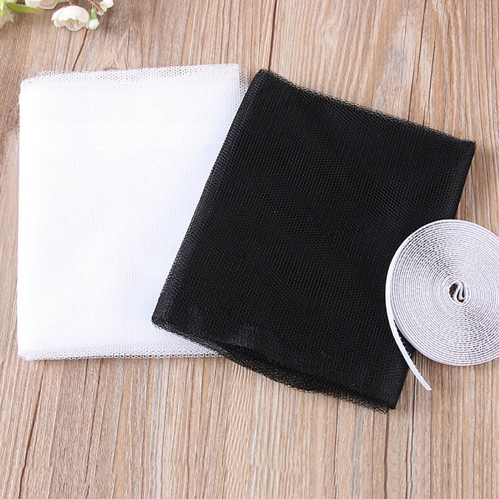DIY Anti-Mosquito Net Insect Fly Screen Window Mesh Self-adhesive Indoor Mosquito Screens Black White Mosquito Window Screens