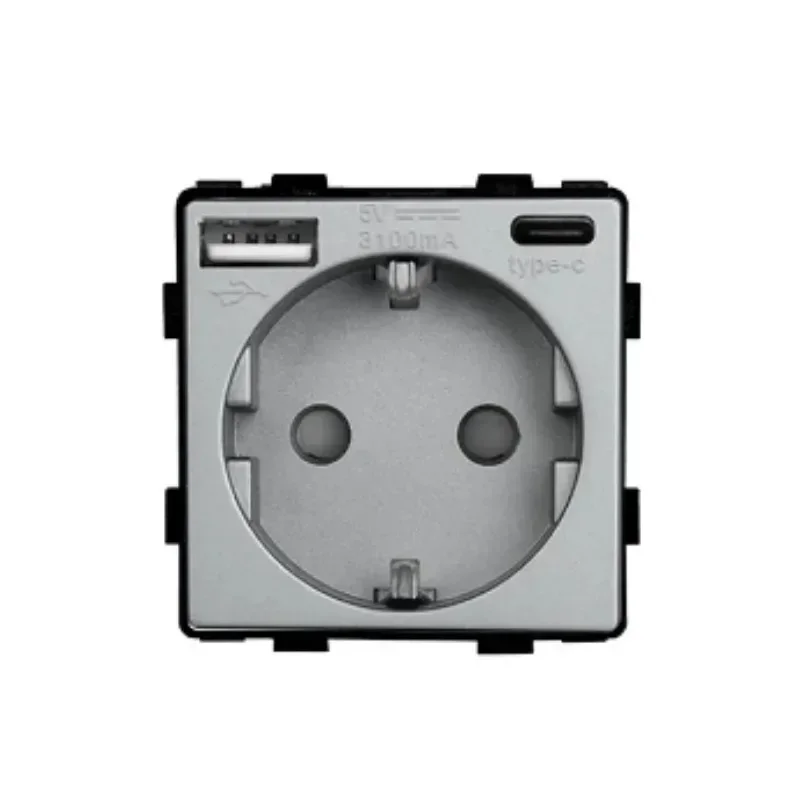 Bingoelec glassbryter stikkontakt med glassbryter med wifi stikkontakt veggkontakter lysbryter usb  rj45 kat 6 grå gjør-det-selv funksjonsdeler