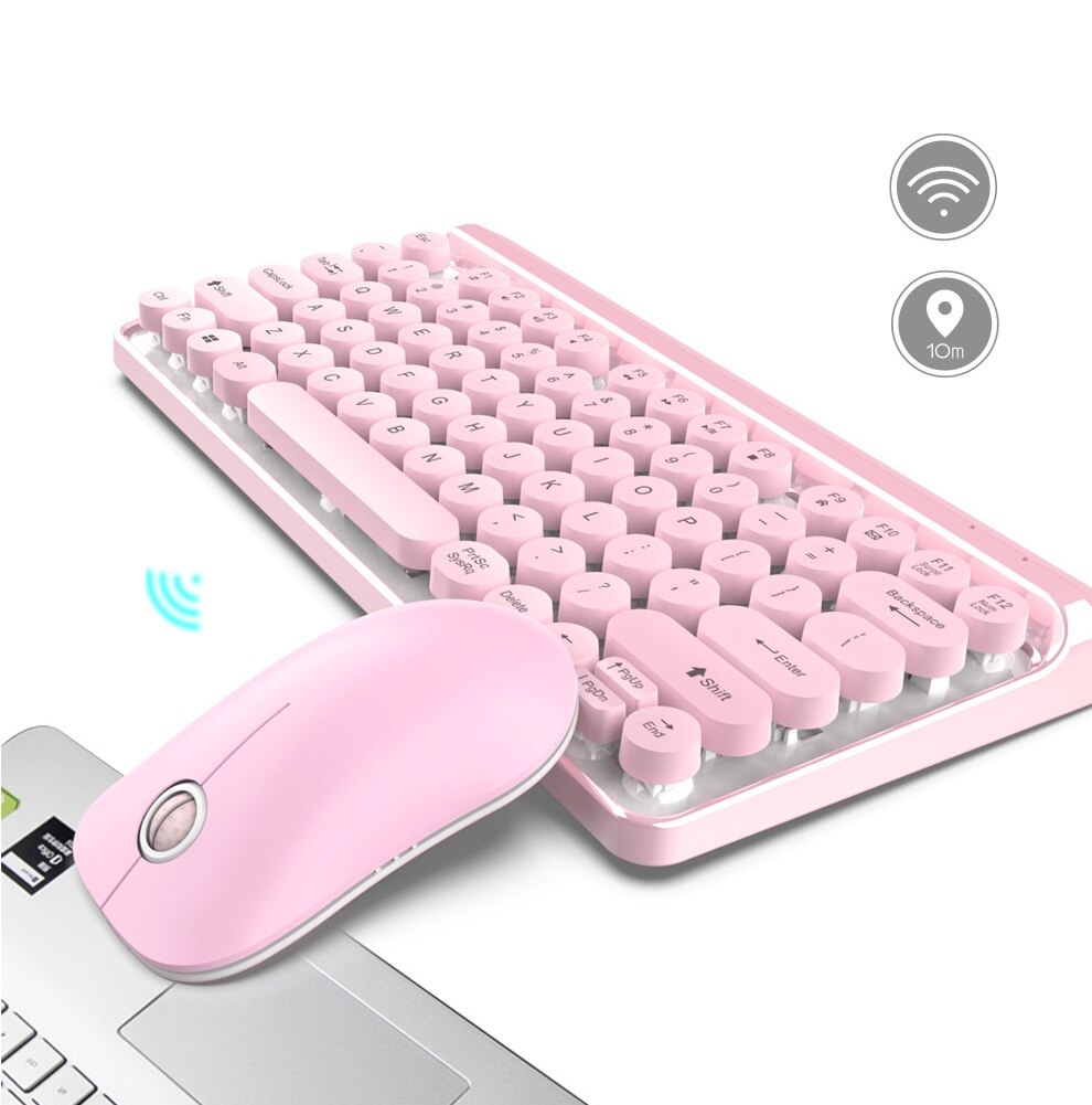 ZERODATE HXSJ V500 77 Key 2.4G Wireless Keyboard and Mouse Set Round Keycap,Ultra-thin Energy Saving Mouse