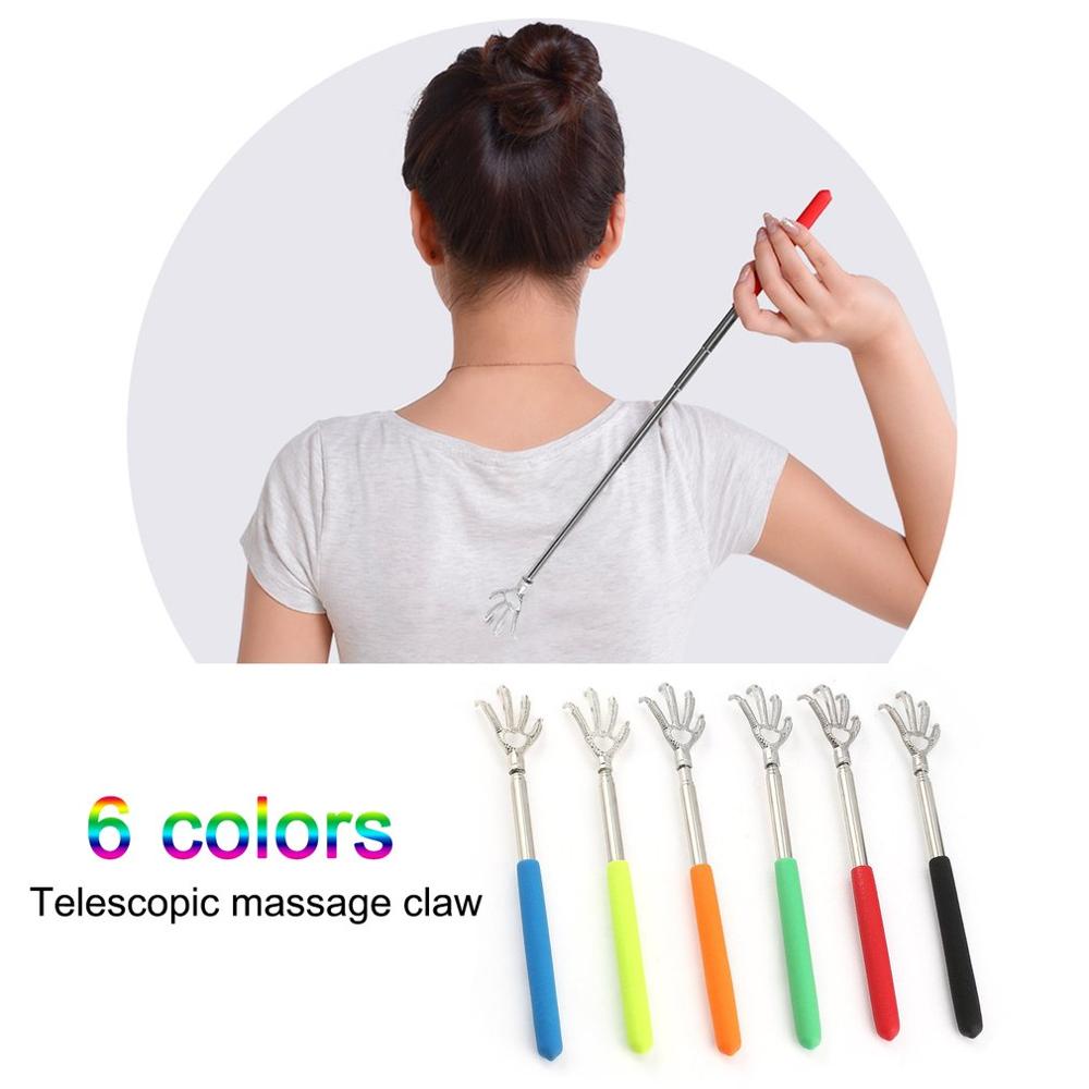 Compacte telescopische klauw roestvrijstalen massage-rugkrabber 22-58cm verstelbare rugkrabbermassagehandklauw