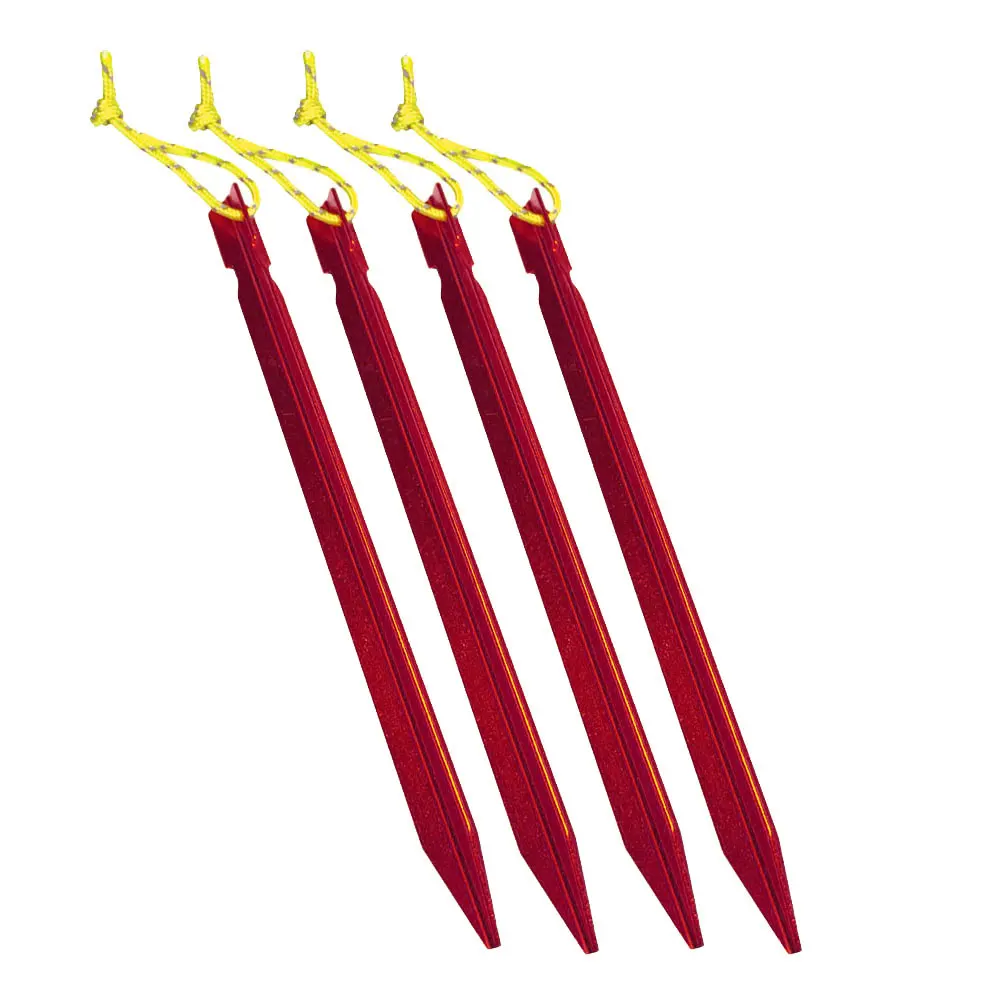 Tent Pegs 18cm Aluminum Tent Stake with Rope Outdoor Tent Nail Peg Tent Accessories Equipment: Red