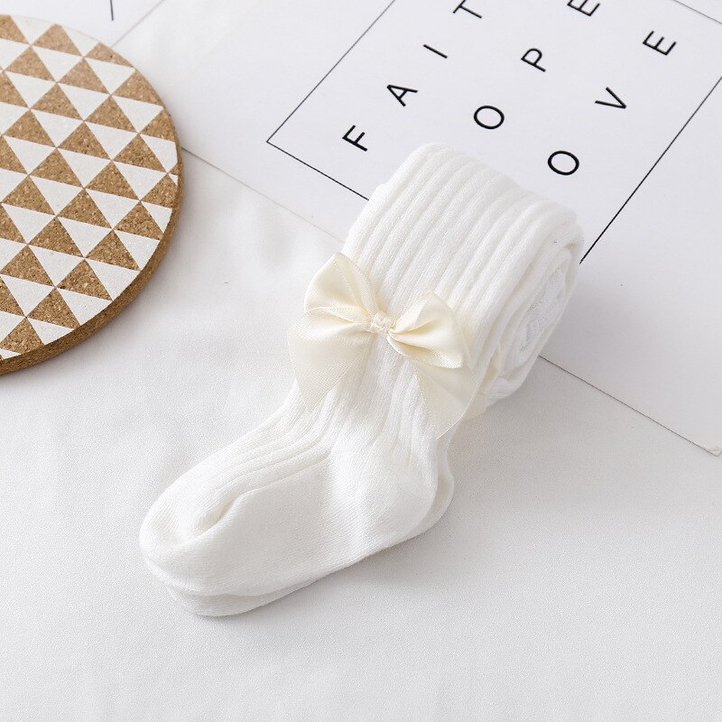 Baby pige strømpebukser bomuld sommerfugle bånd butterfly pige strømpebukser børns strippet prinsesse pige strømpebukser til baby piger: Hvid / 3 to 4 år