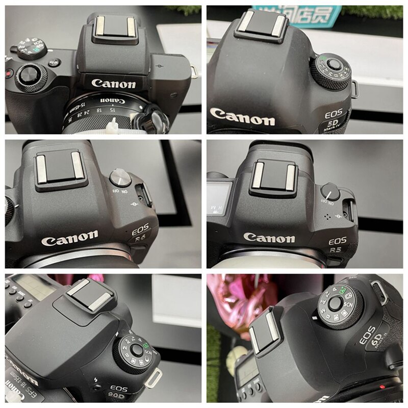 Métal Griffe Cache Griffe Adaptateur pour Appareil Photo Canon R5 R6 6D 7D 90D 77D 800D 850D 200D 250D 1200D 1300D 1500D