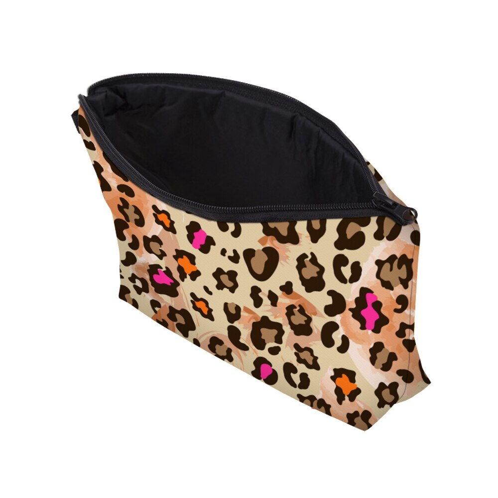 Deanfun Geel Luipaard 3D Afdrukken Kleine Cosmetische Bag Stijlvolle Zachte Schattige Wasbaar Opbergtas Make-Up Reistas 51658