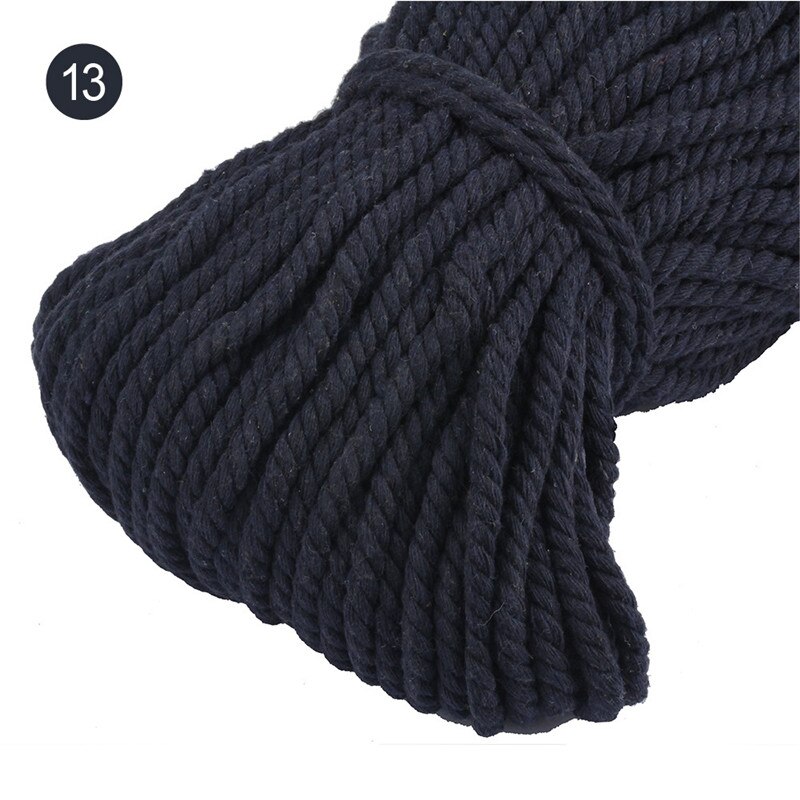 100% Katoen 3 Aandelen Twisted Katoenen Koorden 5Mm Diy Craft Decoratie Touw Katoenen Koord Voor Tas Trekkoord Riem 15 kleuren: color 13