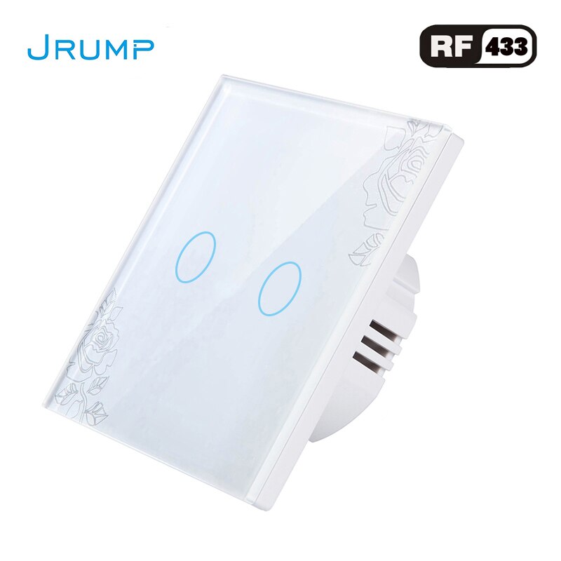 EU Standard Remote Control Touch Switch Light Switch Wall Switch RF433 Wireless Interrupter SwitchAC100-220V Tempered Glass Panl