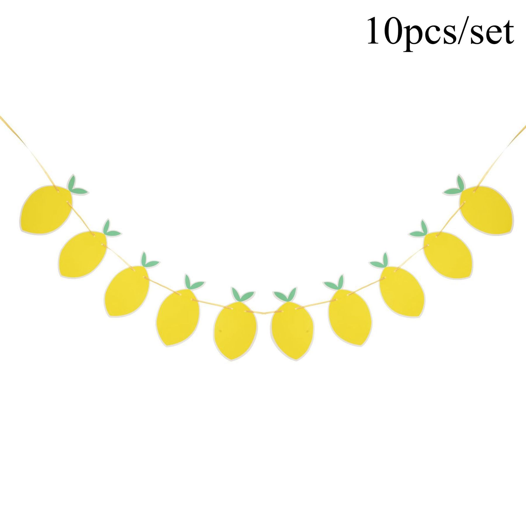 1set Lemon Themed Disposable Tableware Paper Straw/Cups/Banner for Lemon Themed Summer Pool Birthday Party Decorations: MULTI