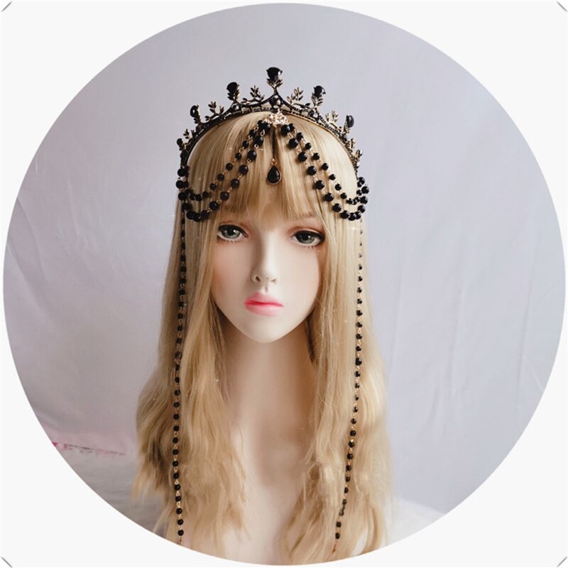 Lolita Kc Gothic Black Rose Duivel Vleugels Haaraccessoires Zon Godmother 'S Virgin Mary Apollo Halo Kroon Hoofddeksels