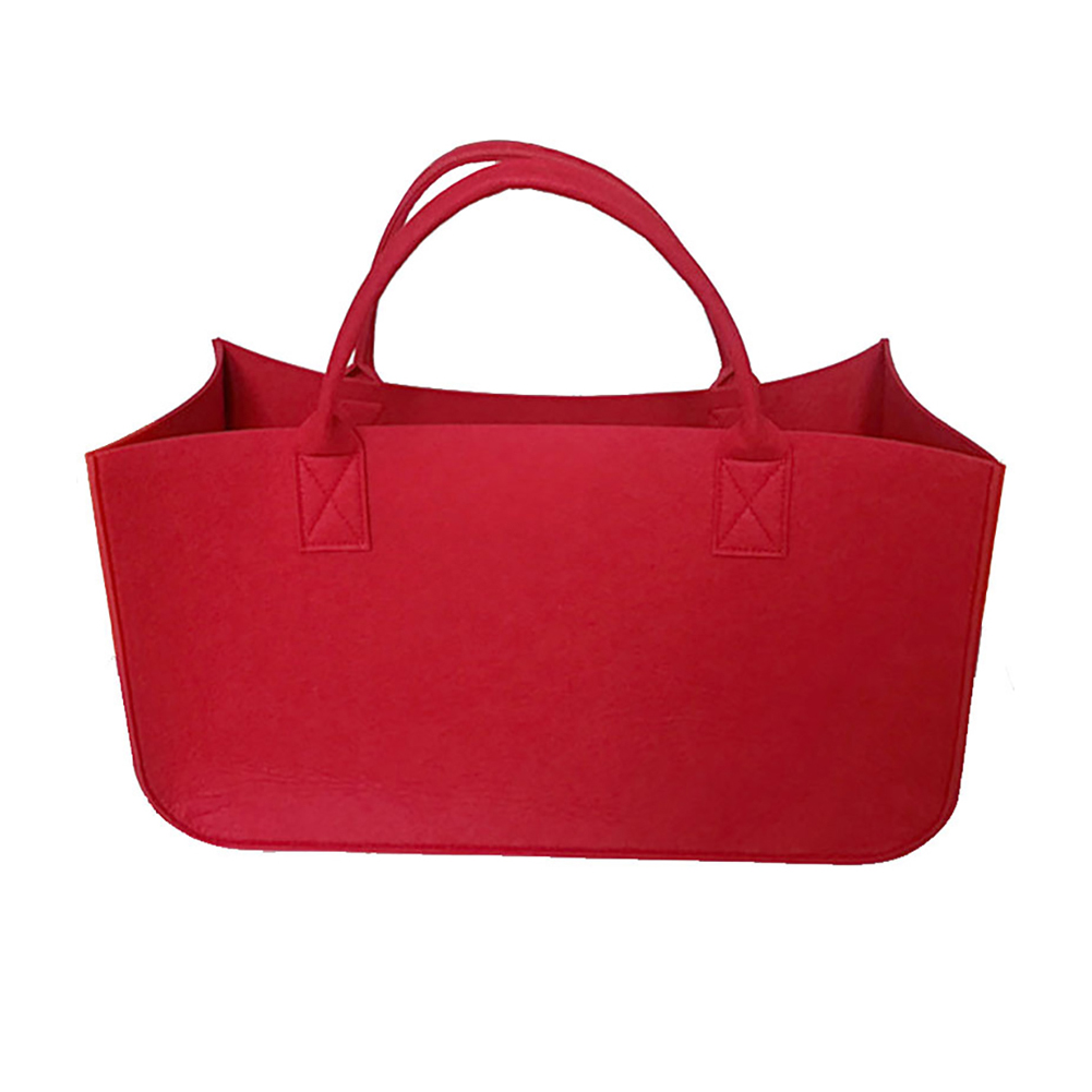 Organisateur sacs multifonctionnel transporteur rectangulaire Shopping grande capacité feutre panier de rangement avec poignée chambre sac à main: Rouge / L