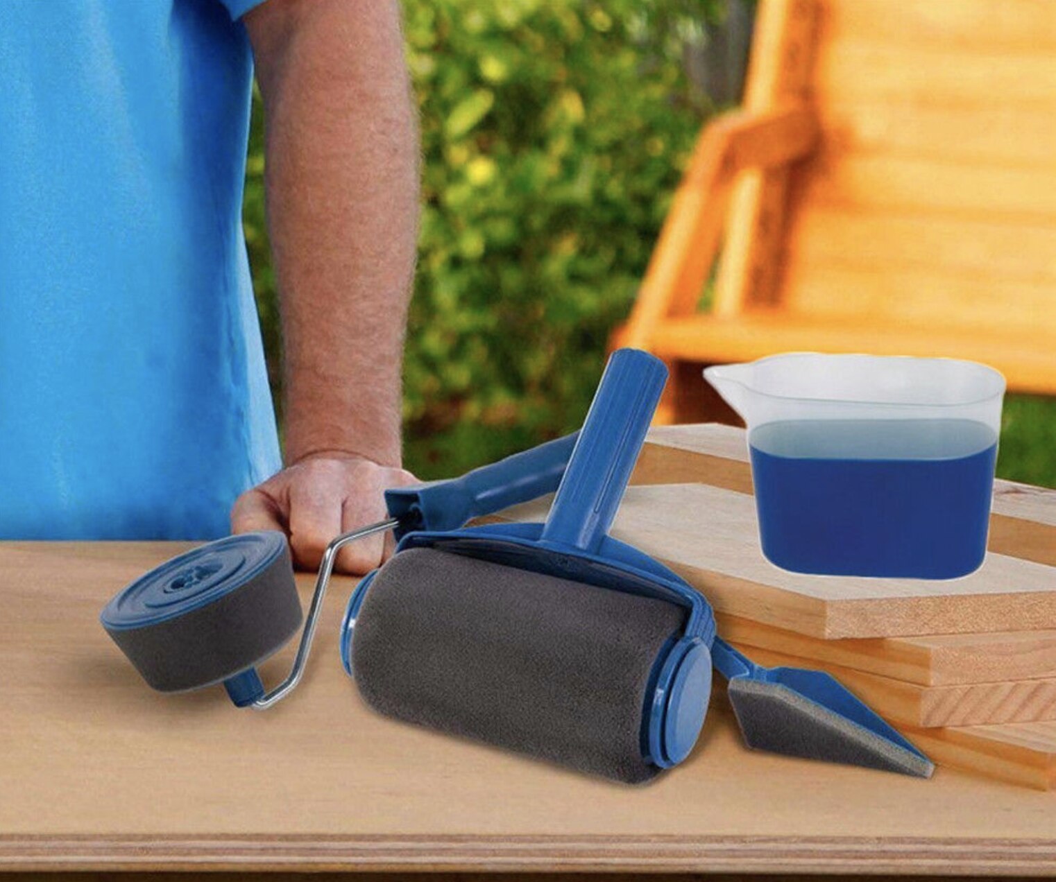 8pcs Wall Decorate Painting Roller Brush Set Paint Runner Pro Brush Kit Multifunctional House Paint Rollers Runner Pro Tools Set