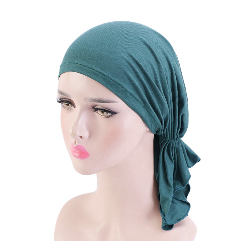 Foulard en bambou et coton pour femmes musulmanes, Bonnet de chimio, accessoires pour cheveux, bandana anticancer, couvre-chef, chapeau de Pirate