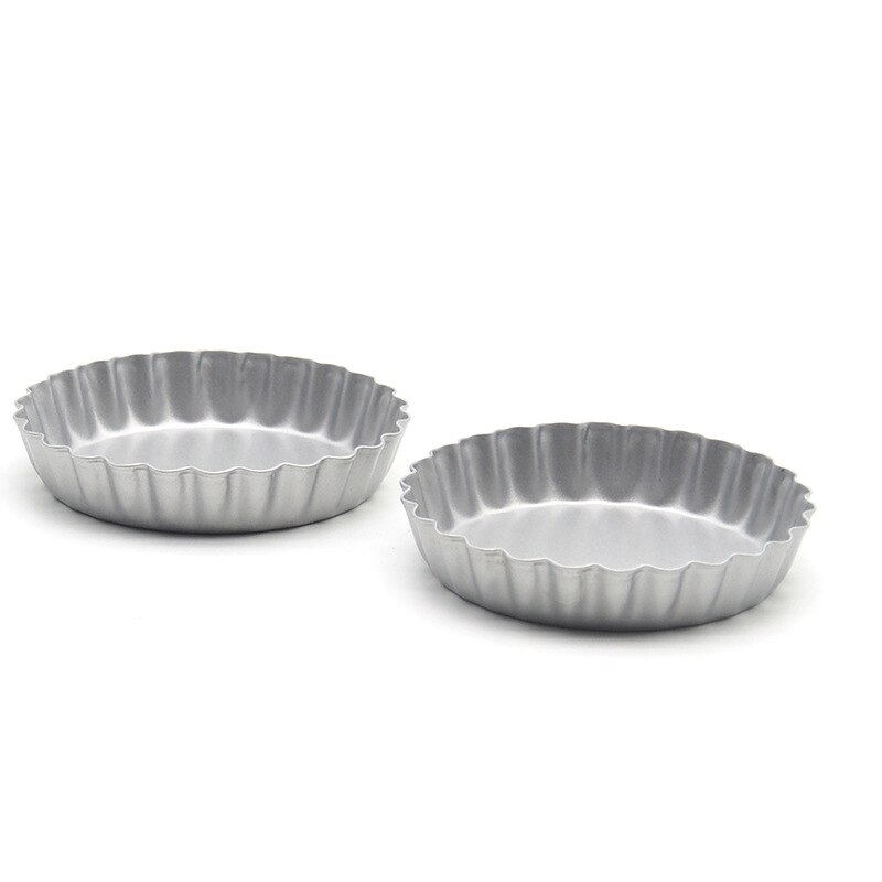 8-pack, Non-Stick Carbon Steel Mini Tart Pans, round flower edge mini cake pan,4-Inch Diameter