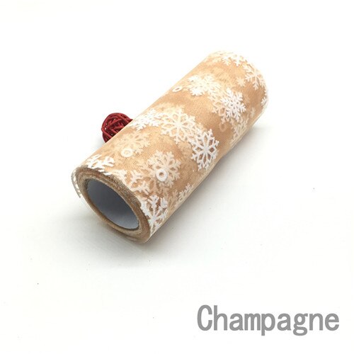 15 cm * 10 yards Schneeflocke Tüll Rolle Organza Sheer Wrap Bogen Stoff DIY Handwerk Tutu Rock Hochzeit Party weihnachten Dekoration: Champagne