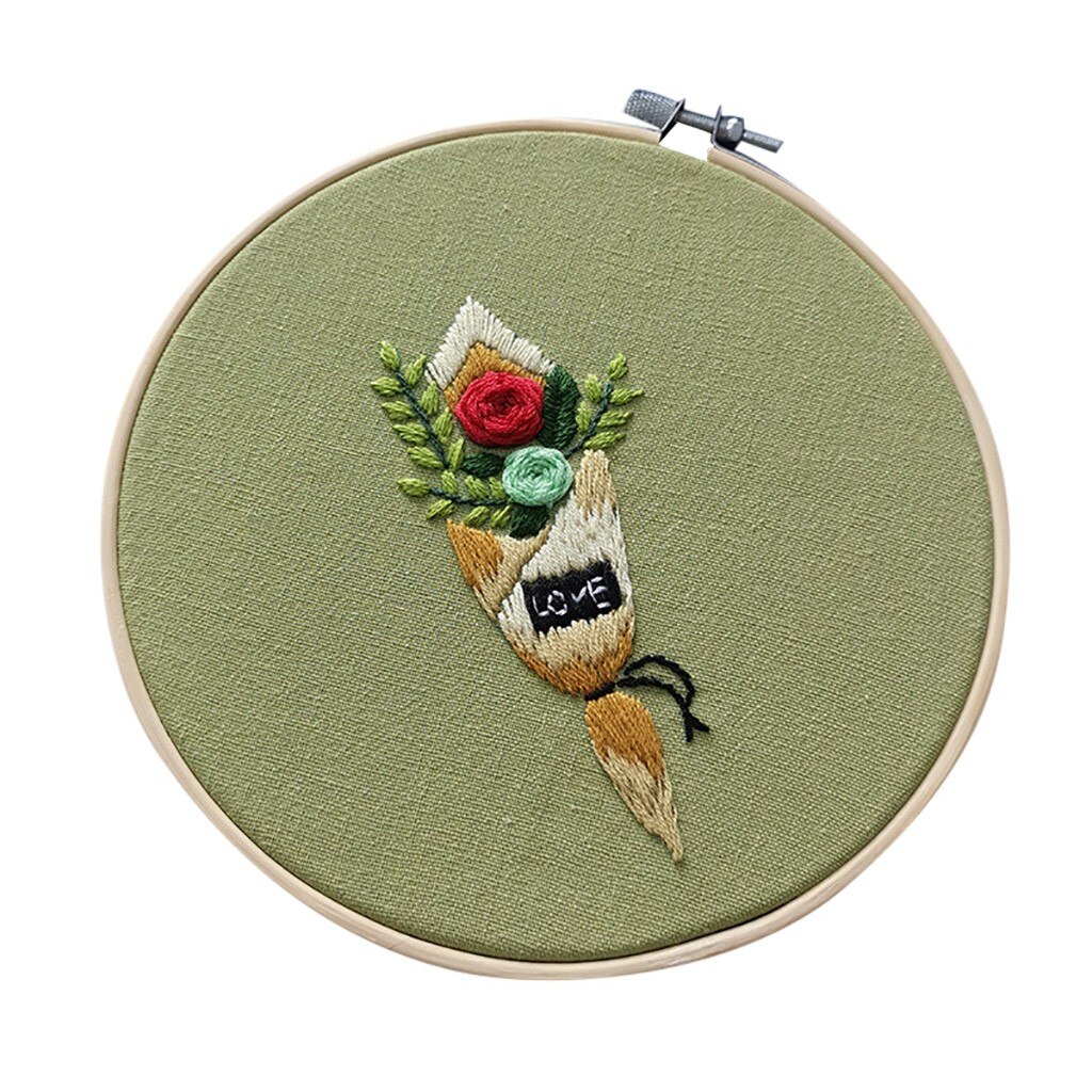 Full Range Of Embroidery Cross Stitch Stamped Embroidery With Floral Kit Bastidor Para Bordar Embroidery Cloth With Pattern: C