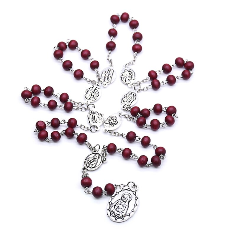 Rozenkrans Ketting Katholieke Maagd Maria Hanger Kettingen Bead Lange Ketting Mannen Vrouwen Christian Sieraden