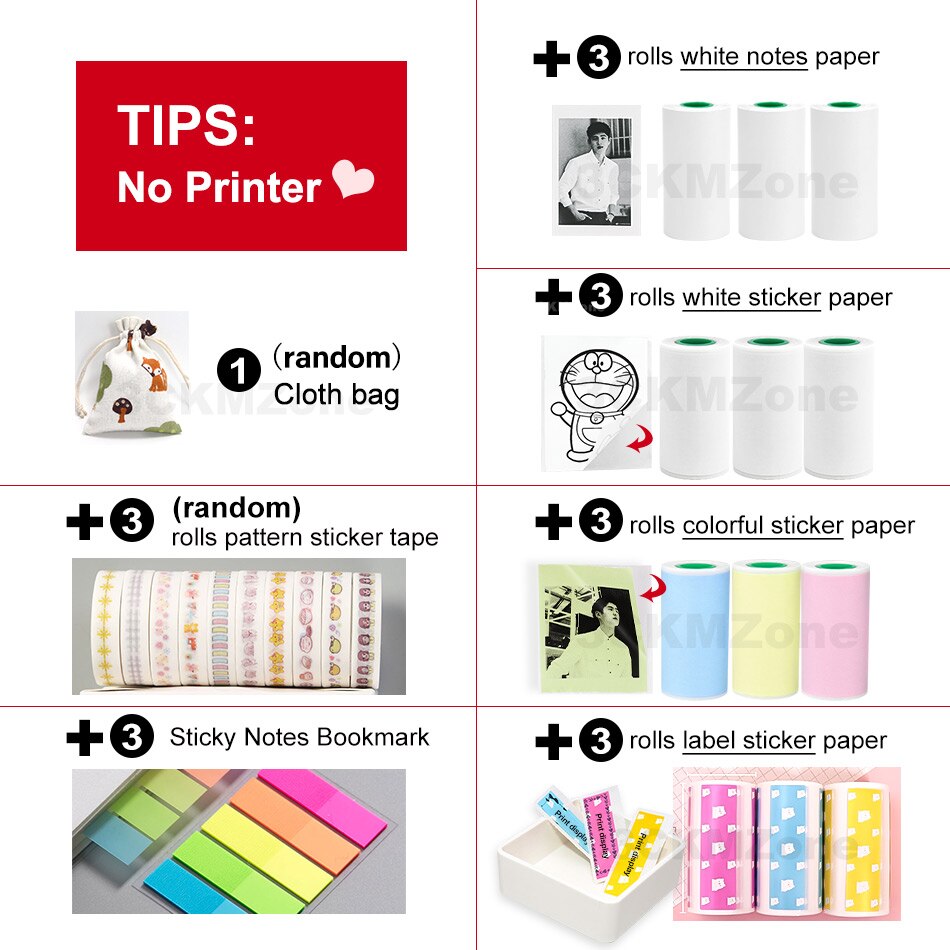 Bluetooth Printer Foto thermische mini wireless pocket printer ondersteuning Android iOS Windows apparaat Peripage thermische printer papier: Big Paper Package1