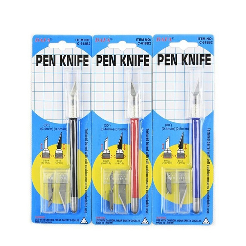 Dafa pennkniv (kniv  + 15 blad) skärkniv för gör-det-själv handgjorda läder/serier