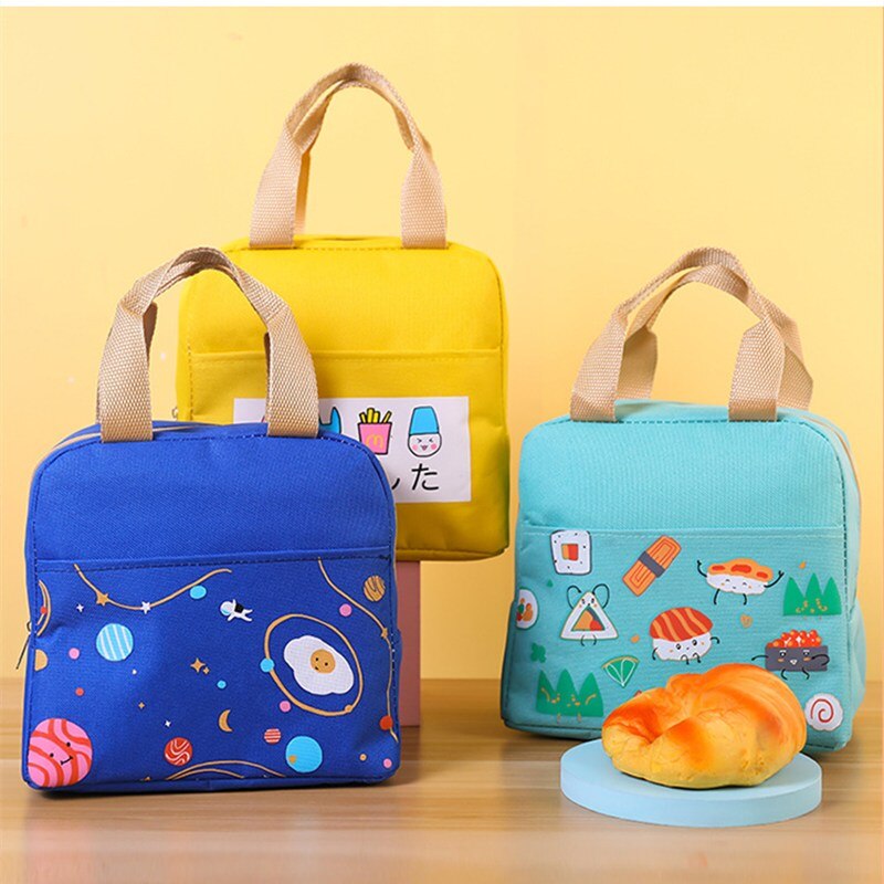 Purdored 1 Pc Vrouwen Cartoon Lunch Tas Leuke Lunch Tas Voor Meisje Kid Thermische Geïsoleerde Lunch Box Tote Voedsel Picknick bag Storage Pouch