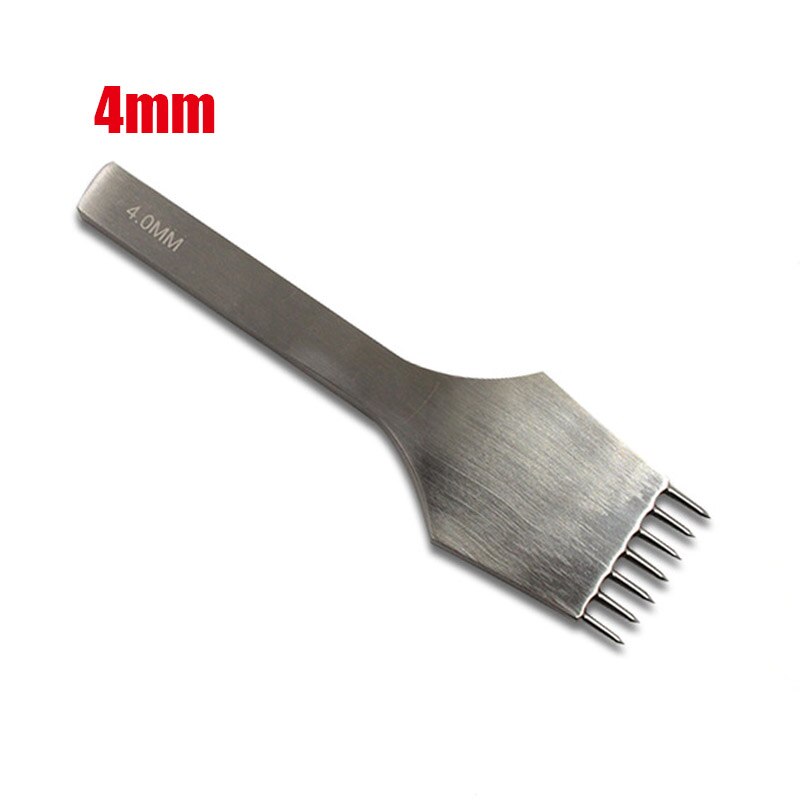 Herramienta de punzonado para manualidades de cuero, punzón, herramienta de costura de cuero, cincel de agujero circular de 3mm / 4mm / 5mm: 4mm 7 teeth