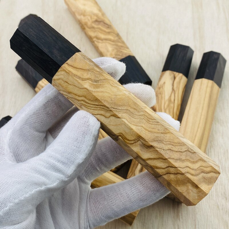 Olive Wood Octagonal Knife Handle For DIY Japanese Style Chef Cutter Knife Handle Fish Knife Handle Replacement Handle Making
