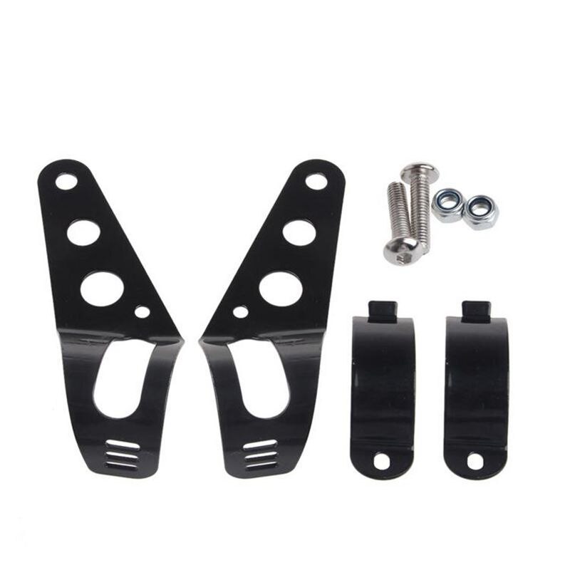 Support de phare de moto en acier inoxydable | 28-43mm 1 paire, Support universel de montage pour Harley Sportster café Racer Bobber