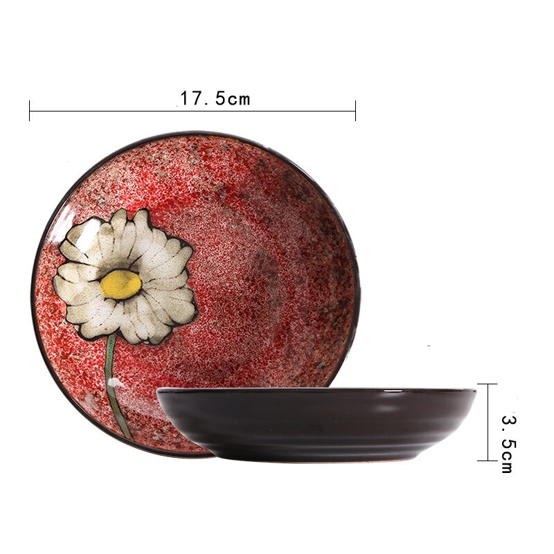 European-style dinner plate ceramic deep plate dinner plate service plate disc cake plate western food steak disc kitchen board: e