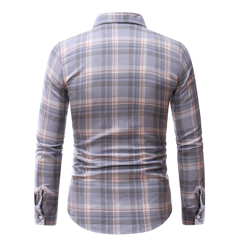 Mannen Shirt Lange Mouw Plaid Shirts Lange Mouw Tiener Shirts Student Literaire Gestreepte Paar Shirt S-5XL