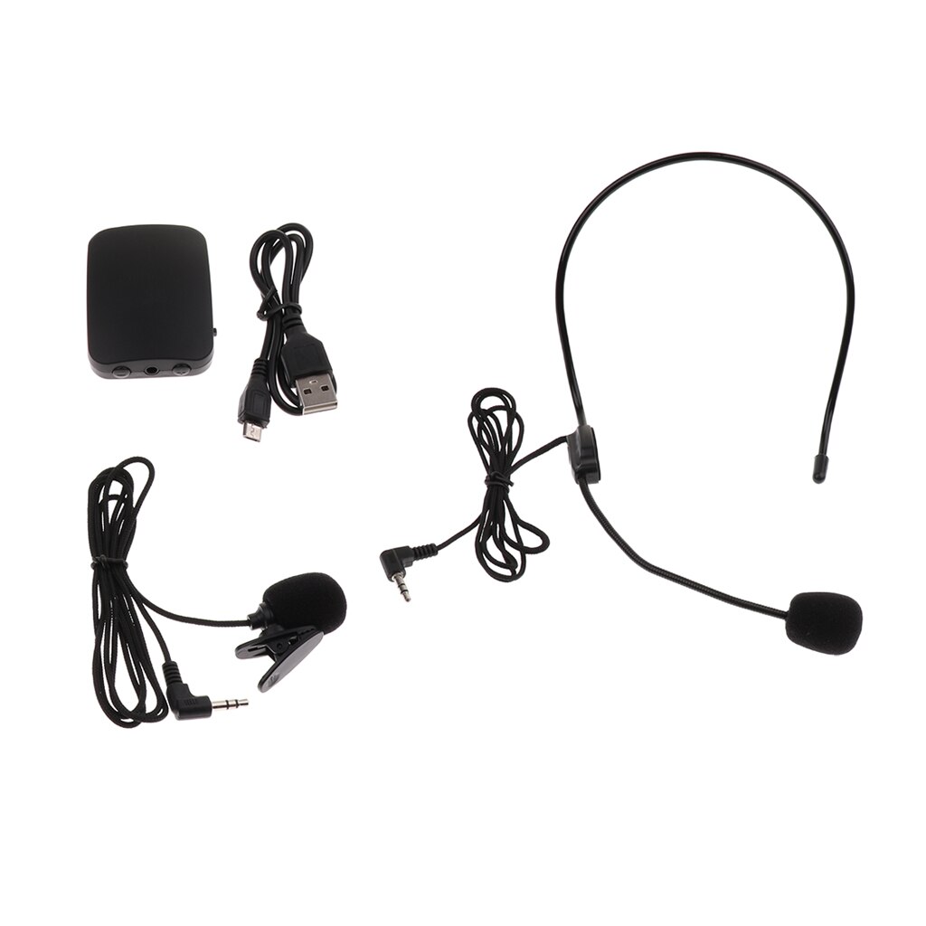 Een Set Draadloze Headset Microfoon Usb Lavalier Microfoon Voor Stage Performance